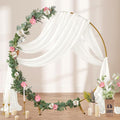 Outdoor Curtains Ivory Sheer Wedding Arch Drapes, 4 Panels 29 x 20 Ft