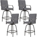 Outdoor Swivel Bar Stools Set of 4, Bar Height Patio Chairs by Godappe