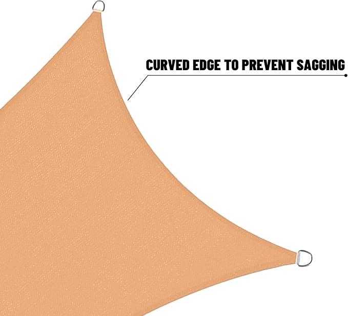 SUNNY GUARD Custom Size 14'x14' Peach Fuzz Sun Shade Sail Rectangle UV Block - Image 7