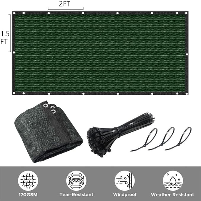 Decorative Fence Privacy Screen 6 x 98 Ft HDPE Mesh, 90% View Blocking
