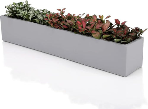 14.5-Inch Grey Rectangle Concrete Succulent Planter Windowsill Boxes by Ten-stone