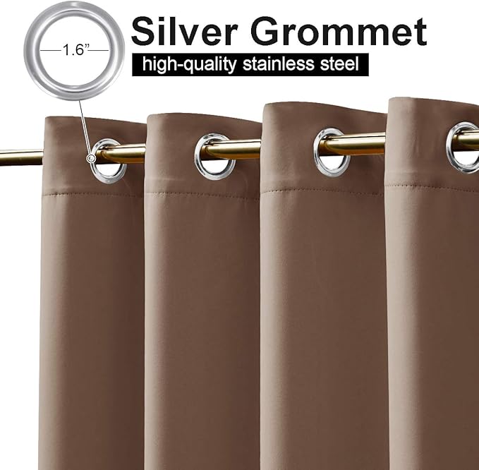 NICETOWN Outdoor Patio Curtains Windproof & Waterproof 2 Panels, Grommet Top & - Image 3