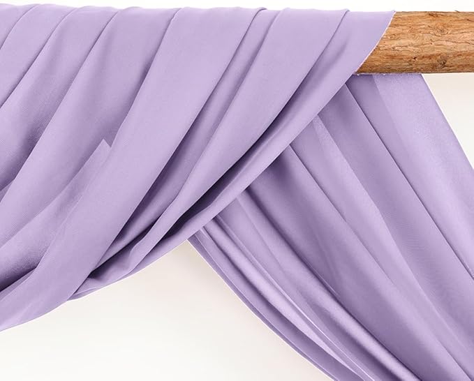 Outdoor Curtains, Lilac Chiffon Drapes 2 Panels 30 x 18 ft