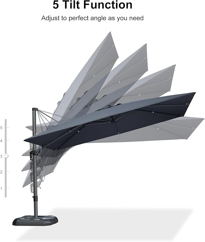 PURPLE LEAF 11.5' X 8.2' Tilting Patio Umbrella - Image 8