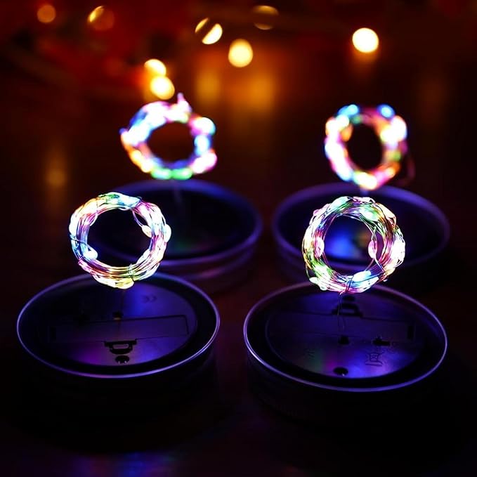 String Lights for Mason Jars, Solar, 6 Pack, 30 LEDs