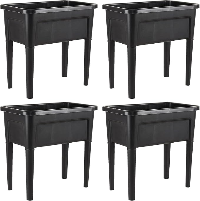 4 Pcs Plastic Raised Garden Beds by ZIWQPIHT