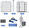 Decorative Garden Fence Set, 32 in Black Metal with Gate, 8.9 ft Total