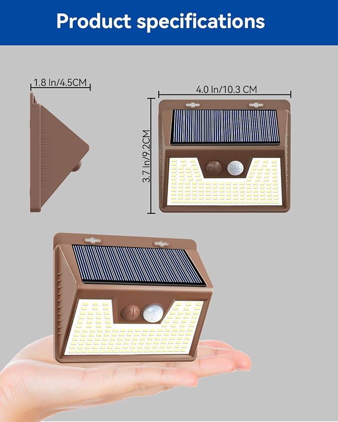Peasur Brown Solar Lights Outdoor Motion Sensor 16 Pack, Ultra-Bright 3 Mode - Image 4