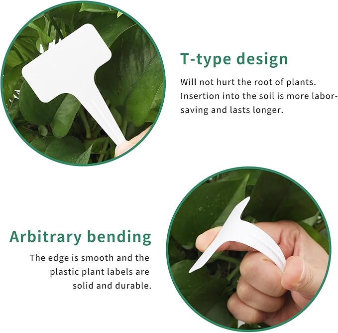 KINGLAKE 100 Pcs Thick Plastic Plant T-Type Tags Nursery Garden Labels - Image 4