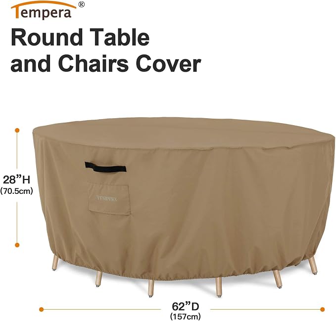 Tempera Patio Table Cover, Sectional Sofa, Dining Set Cover Outdoor, Anti-Fading - Image 2