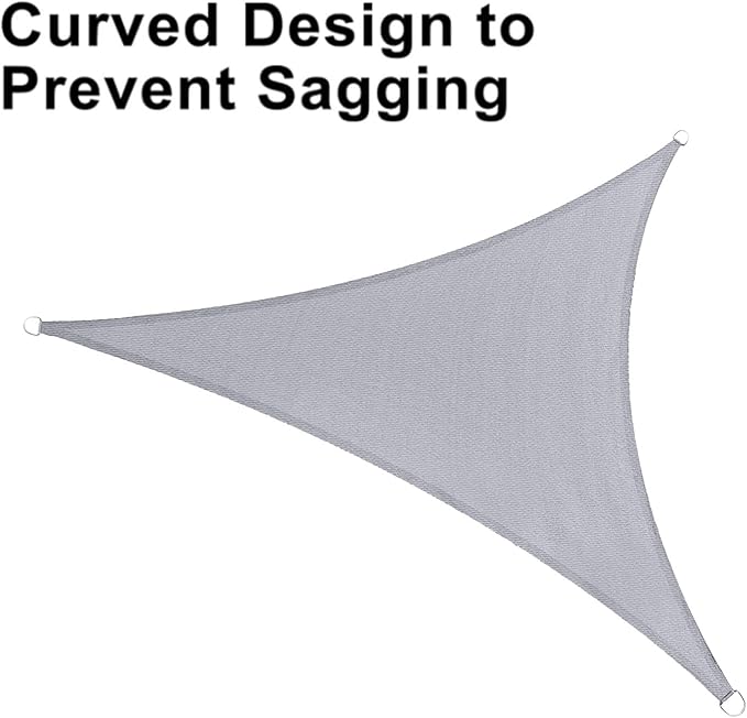 LOVE STORY Custom Size 10'x18'x20.6' Silver Grey Sun Shade Sail Triangle - Image 6