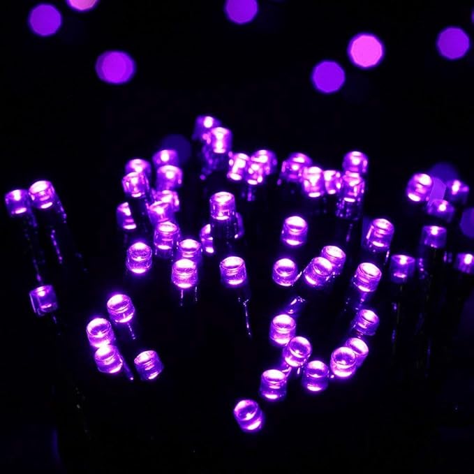 String Lights Purple 72ft Solar Powered Outdoor Decor
