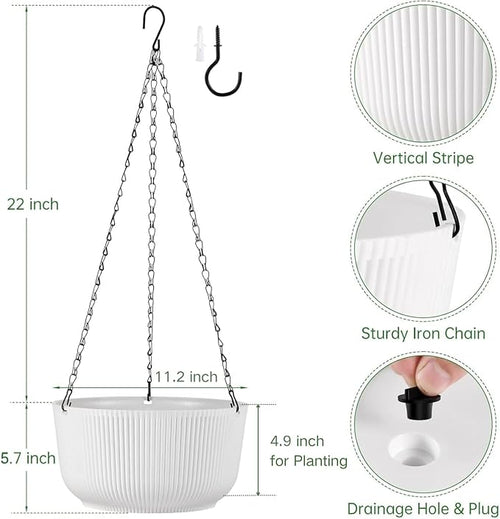 11.2 Inch Hanging Planters for Outdoor Indoor Plants - Image 2