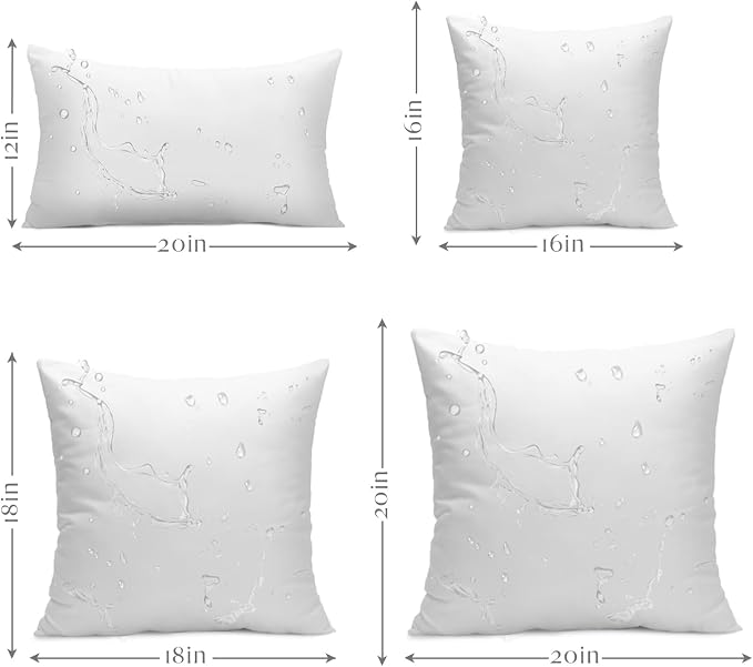 Ashler 16 x 16 Outdoor Pillow Inserts Set of 4 Water Resistant Throw Pillow - Image 9