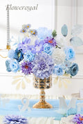 Artificial Flowers Purple Silk Flower Mix with Roses and Dahlias