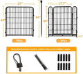 Decorative Metal Garden Fence Set, 40 Inch High, Black, 8 Panels