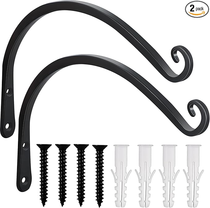 Gtongoko 2 Pack 12 Inch Plant Hangers Outdoor Metal, Plant Hooks by Gtongoko