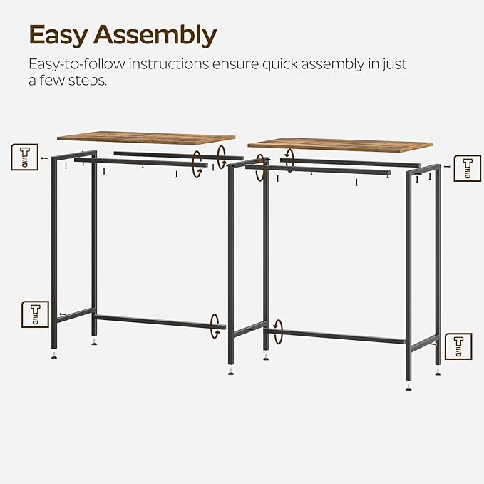 55" Long Bar Table, Counter Bar Height Table, High Top Table, Rectangular - Image 6