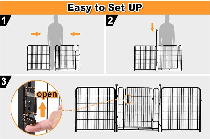 Garden Fencing 40 inch High, 8 Panels Total 17.7 Ft, Gate 17.7 Inches Wide - Image 7