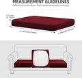 Sofa Covers, Stretch Outdoor Cushion Slipcovers, Wine Red, 14-Piece Set