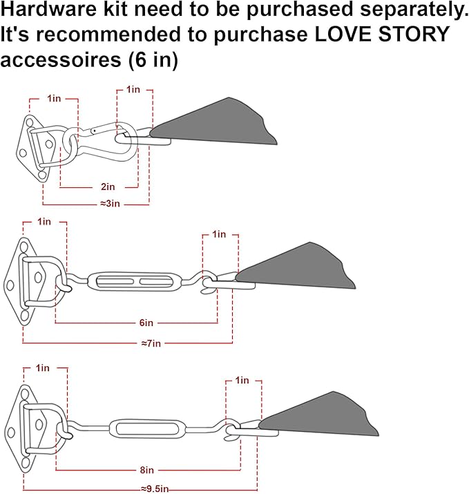 LOVE STORY Custom Size 7'x12' Dark Grey Sun Shade Sail Rectangle UV Block - Image 3