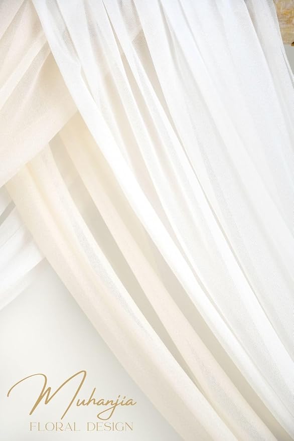 Artificial Flowers Arch Kit, 4 Pieces, White Champagne Silk