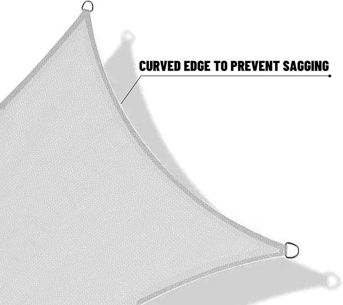 SUNNY GUARD Custom Size 8'x9' Silver Grey Sun Shade Sail Rectangle UV Block - Image 7