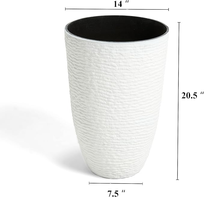 Worth Garden 2-Pack 21" H. White Tall Planters - Image 6