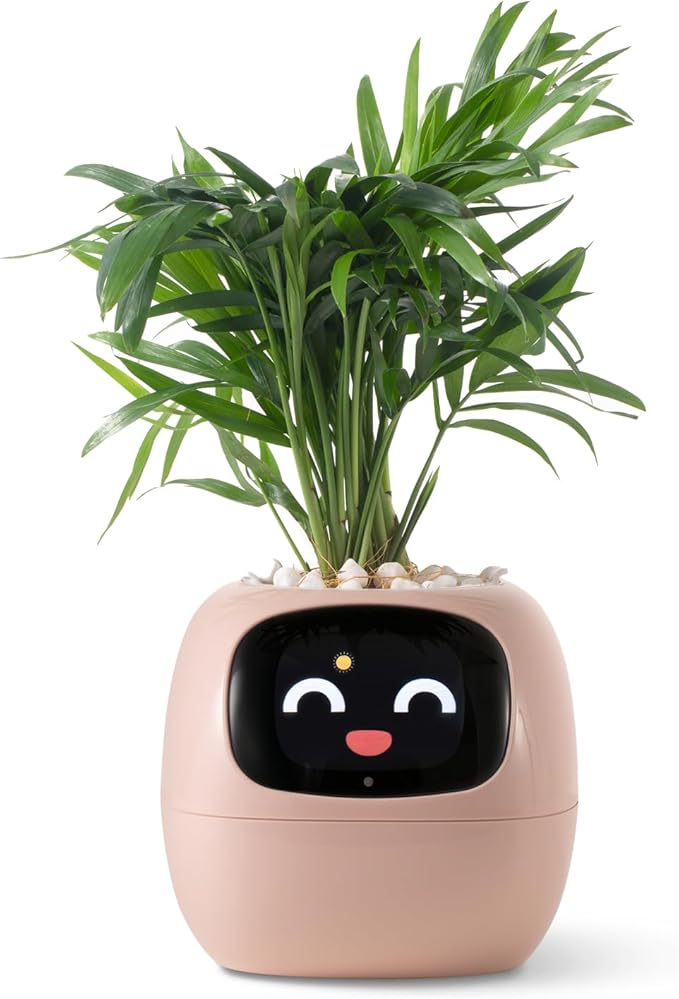 Smart Planter Pot with App Control, Pink Plastic