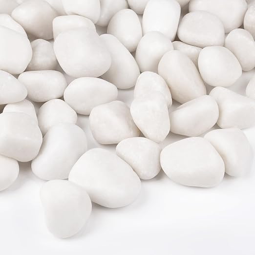 15 lbs White Rocks for Landscaping, 1-2 inch Decorative Rocks for Plants Indoor by OutdoorD%C3%A9cor