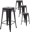 FDW Metal Bar Stools Set of 4 Counter Height Bar Stools 24 Inches Industrial by FDW