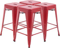 FDW Metal Bar Stools Set of 4 Counter Height Bar Stools 24 Inches Industrial by FDW