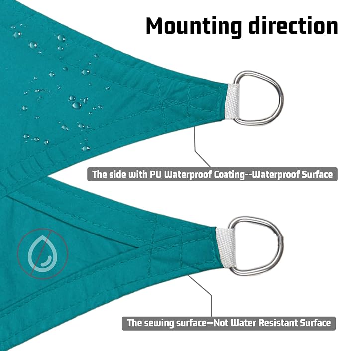 LOVE STORY Triangle 7'x7'x7' Waterproof Sun Shade Sail Canopy UV Block - Image 3