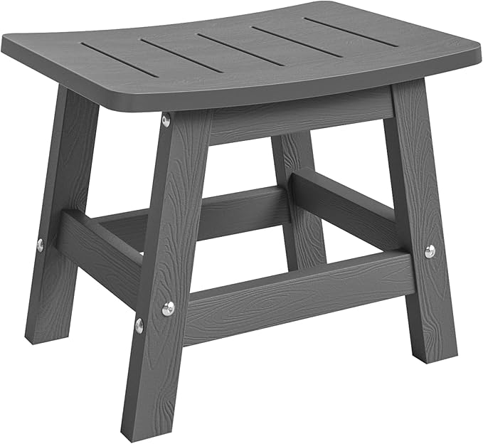 Outdoor Ottoman Footrest, 300 lb Capacity, Dark Gray HDPS