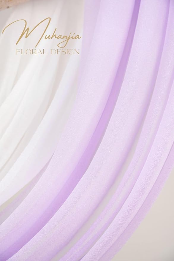 Artificial Flowers Arch Kit, 4-Piece Light Purple Silk Floral Swag Set