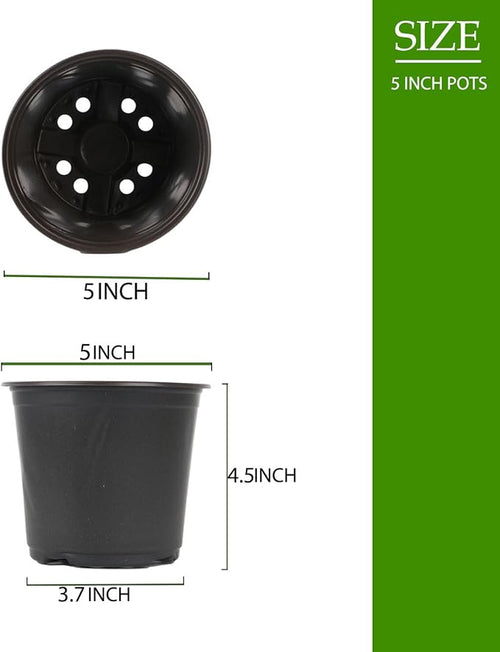 100 Packs 5 Inch Nursery Pots, 4 5 6 Inches Plastic Nursery Pots - Image 2