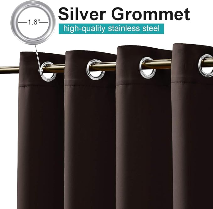 NICETOWN Waterproof Outdoor Curtain, 1 Piece, W66 x L84 inch, Toffee Brown - Image 3