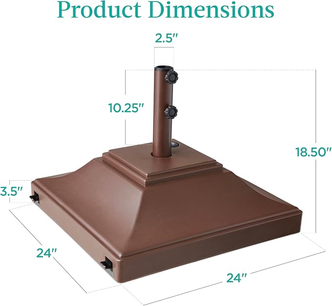 Best Choice Products Fillable Mobile Umbrella Base, Heavy Duty Base, Square - Image 7