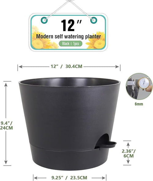 12 inch Large Self Watering Pots - Image 2