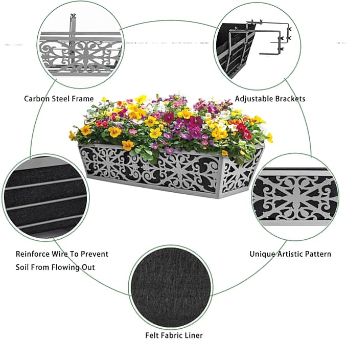 6 Pack 30 Inch Window Boxes Planter - Image 3