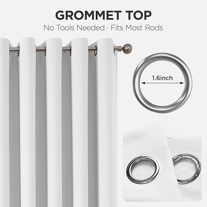 Joydeco Blackout Patio Sliding Door Curtains 72 Inches Long, Grommet Privacy - Image 9