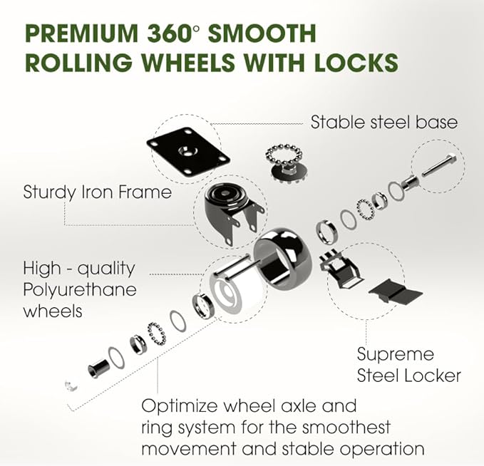 Idzo 2pack 12inches Wood Plant Caddy - Image 3