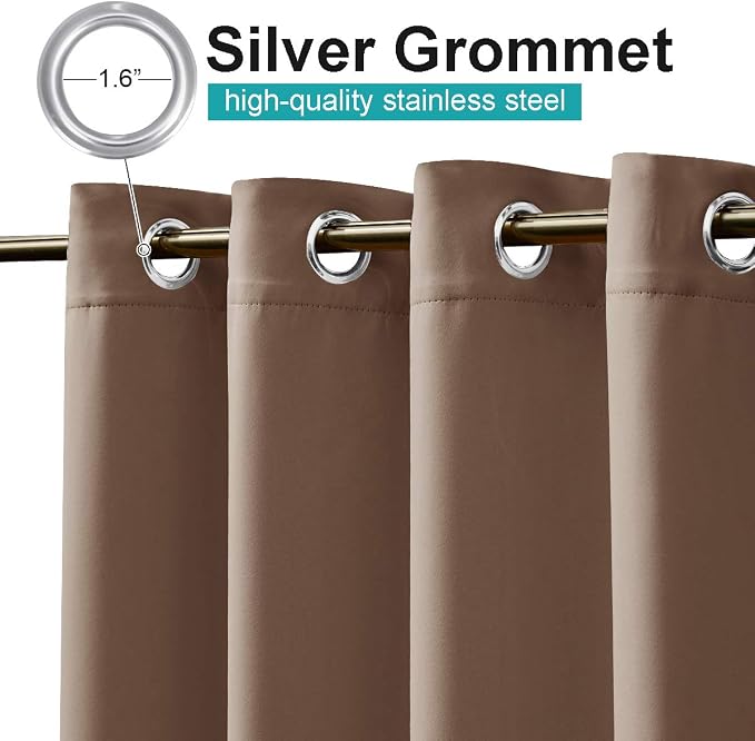 NICETOWN Curtain Panel for Living Room, Rustproof Grommet Top Thermal Insulated - Image 2