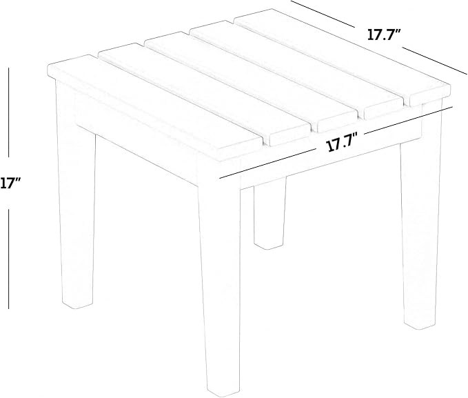 WestinTrends Ashore Outdoor Patio Modern Adirondack Side Table, Weathered Wood - Image 3