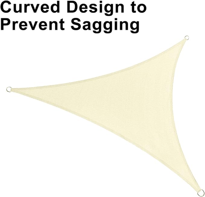 LOVE STORY Custom Size 7'x8'x10.6' Butter Cream Sun Shade Sail Right Triangle - Image 6