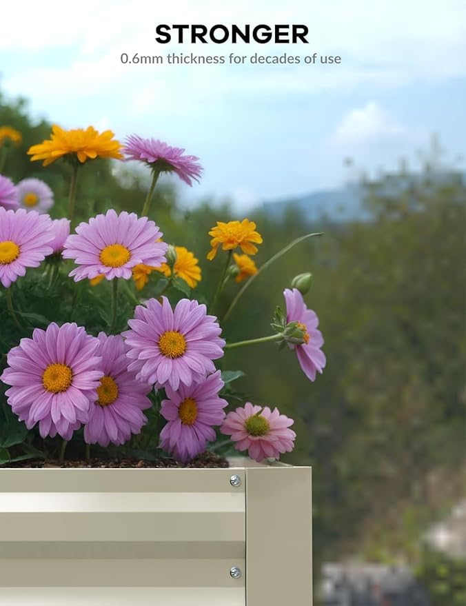 CABIHOME 2 Pcs 6x3x2 Ft Galvanized Raised Garden Bed, Deep Root Planter Box - Image 3