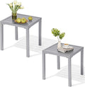 Crestlive Products Outdoor Side Table Set of 2, Small Square Metal End Table by CrestliveProducts