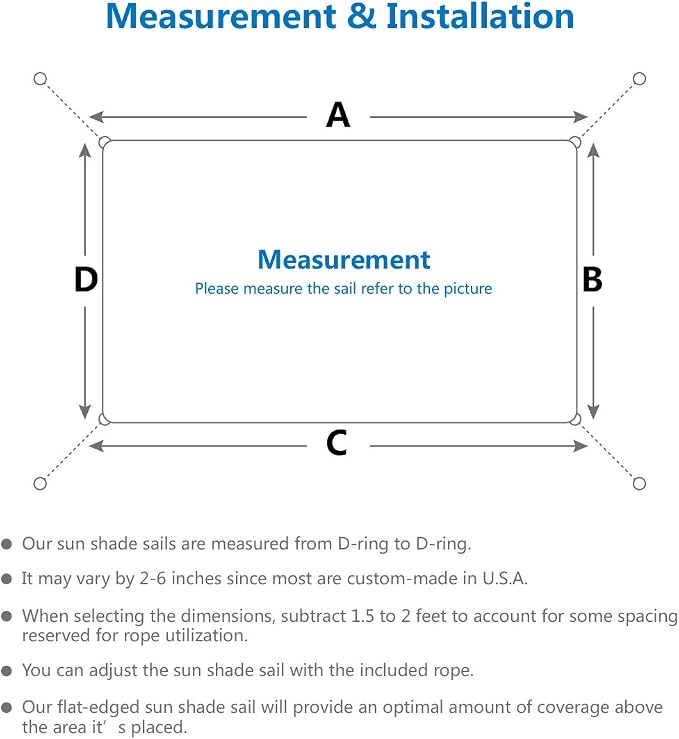 Eden's Decor Straight Flat-Edged Sun Shade Sail Rectangular 10' x 20' Brown - Image 3