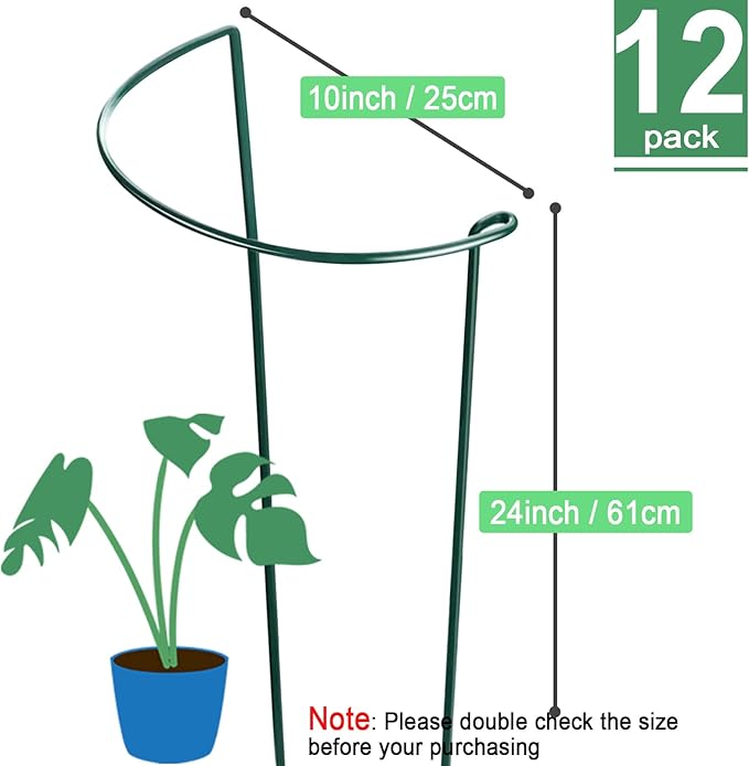 Plant Support Stakes 12 Pack Metal Tube Style 10 x 24 Inches