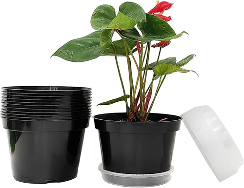 12 Pack Plant Pots, 8 Inch Plant Planter by RooTrimmer
